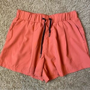 Halara Mid Rise Shorts Womens Small Rust Orange Drawstring Pockets 3” Inseam NWT